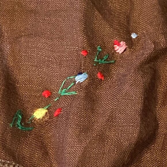 Vtg Embroidered Handkerchief Tulips Dainty Feminine Grandma Grandpa Pocket - Picture 4 of 5